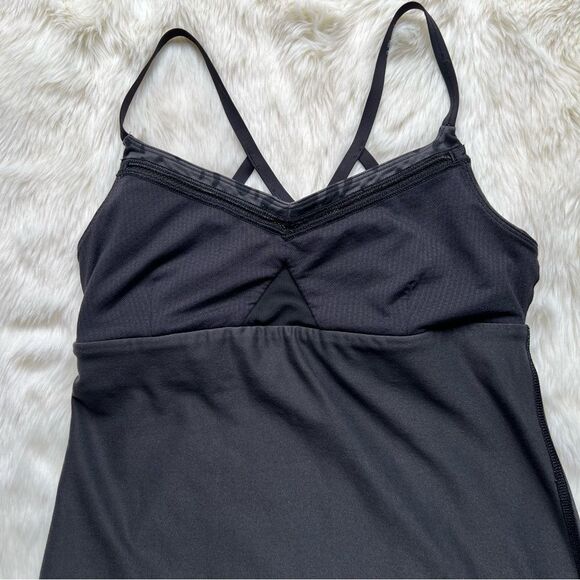 Lululemon Just Breathe Tank Top Sz 4 Animal Print Black Gray Crisscross Back - Picture 4 of 16